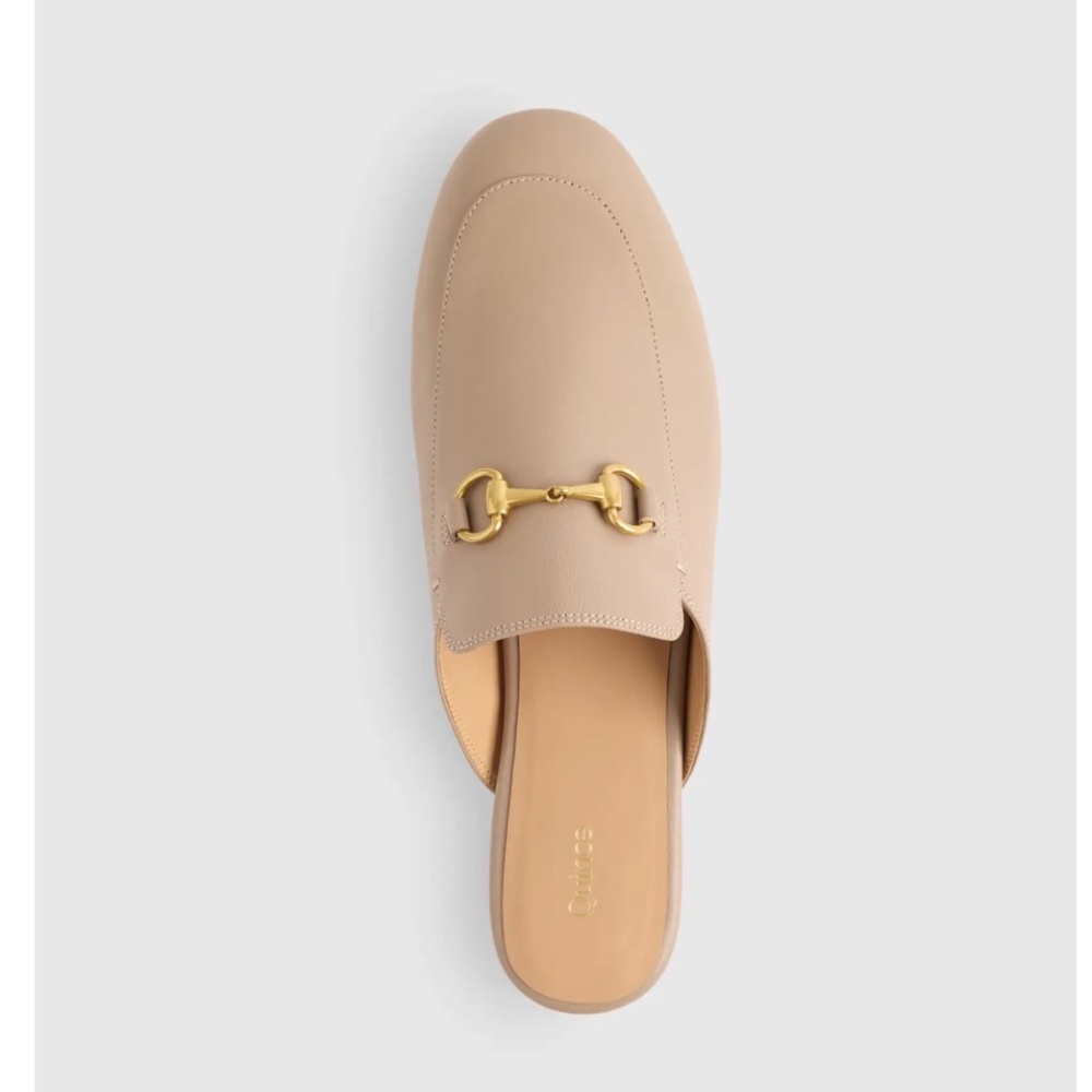 Quince Size 7 Italian Leather Horsebit Mule soft brown new unused